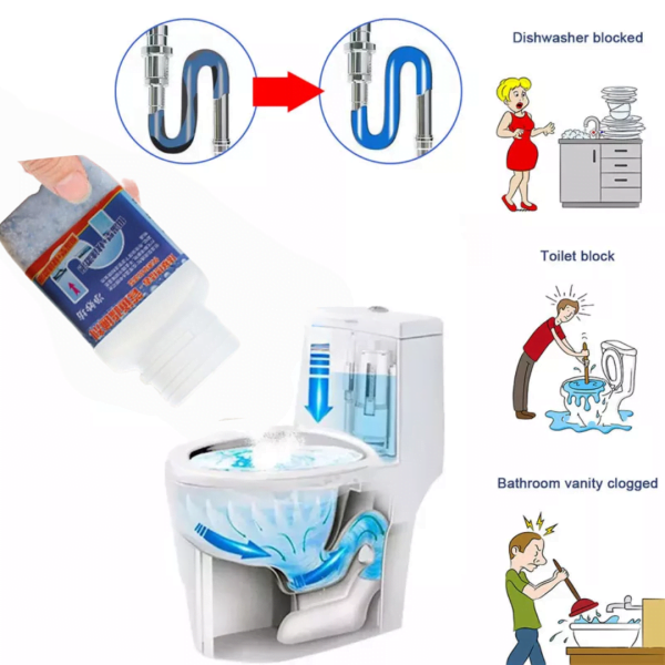 Powerful Kitchen and Toilet Drain Cleaner - Sink & Drain Dredge Agent