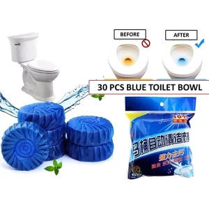 Blue Flush Toilet Cleaning Tabs - 10-Pack Stain Remover