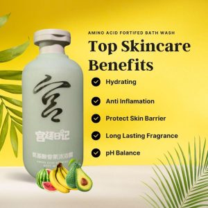 Amino Acid Fragranced Bath Wash - 300ML Skin-Nourishing Bath Wash, Botanical Body Wash, Fragranced Cleanser, Long-Lasting Perfume Body Wash