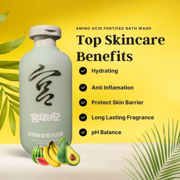 Amino Acid Fragranced Bath Wash - 300ML Skin-Nourishing Bath Wash, Botanical Body Wash, Fragranced Cleanser, Long-Lasting Perfume Body Wash