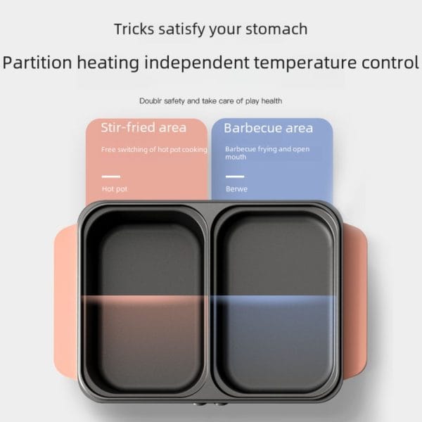 2in1 Portable Electric Grill and Hot Pot - Plus Chopping Board - Image 3