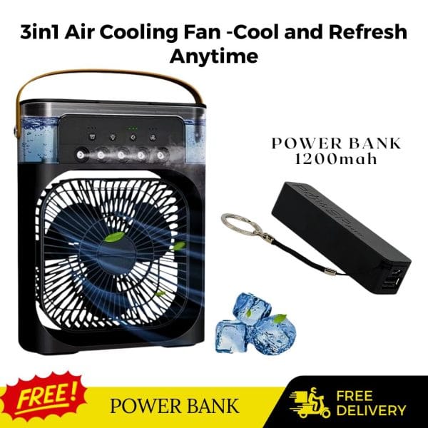 3in1 USB Portable 5-hole Mist Air Cooling Fan - Cool and Refresh Anytime