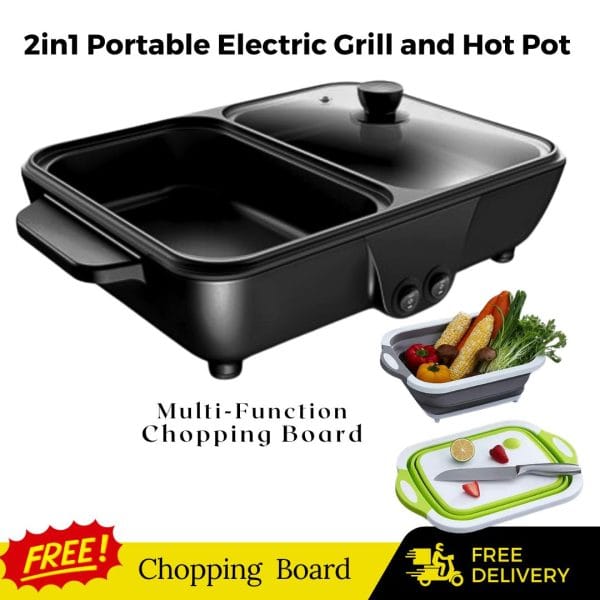 2in1-Portable-Electric-Grill-and-Hot-Pot-Plus-Chopping-Board