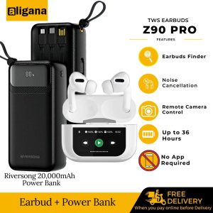 Riversong 20,000mAh PowerBank + Z90 Pro Touch Screen Earbuds
