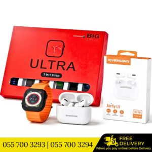 Ultra 7-in-1 Smartwatch + Riversong Airfly L5 Earbuds Bundle – One Watch, Seven Styles