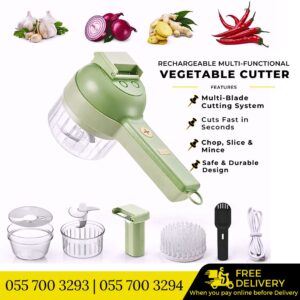 Rechargeable Multi-Functional Vegetable Cutter + Cleaning Brush